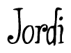 The image is a stylized text or script that reads 'Jordi' in a cursive or calligraphic font.