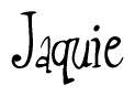The image is of the word Jaquie stylized in a cursive script.