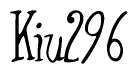 The image is of the word Kiu296 stylized in a cursive script.