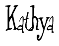 The image is a stylized text or script that reads 'Kathya' in a cursive or calligraphic font.