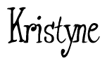 The image is a stylized text or script that reads 'Kristyne' in a cursive or calligraphic font.