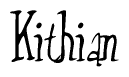 The image is a stylized text or script that reads 'Kithian' in a cursive or calligraphic font.