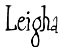 The image is a stylized text or script that reads 'Leigha' in a cursive or calligraphic font.