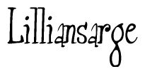 The image is of the word Lilliansarge stylized in a cursive script.
