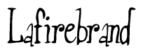 The image is a stylized text or script that reads 'Lafirebrand' in a cursive or calligraphic font.