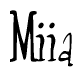 The image is of the word Miia stylized in a cursive script.