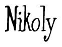 The image is of the word Nikoly stylized in a cursive script.