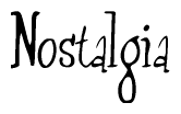 The image is of the word Nostalgia stylized in a cursive script.