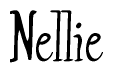 The image is a stylized text or script that reads 'Nellie' in a cursive or calligraphic font.