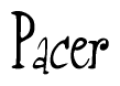 The image is a stylized text or script that reads 'Pacer' in a cursive or calligraphic font.