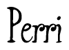 The image is of the word Perri stylized in a cursive script.
