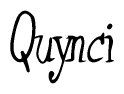 The image contains the word 'Quynci' written in a cursive, stylized font.