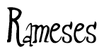 The image contains the word 'Rameses' written in a cursive, stylized font.