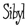 The image is of the word Sibyl stylized in a cursive script.