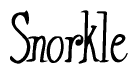 The image is a stylized text or script that reads 'Snorkle' in a cursive or calligraphic font.
