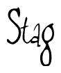 The image is a stylized text or script that reads 'Stag' in a cursive or calligraphic font.