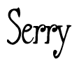 The image is a stylized text or script that reads 'Serry' in a cursive or calligraphic font.