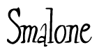 The image contains the word 'Smalone' written in a cursive, stylized font.