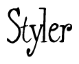 The image is a stylized text or script that reads 'Styler' in a cursive or calligraphic font.