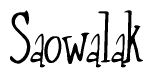The image contains the word 'Saowalak' written in a cursive, stylized font.