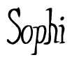 The image is of the word Sophi stylized in a cursive script.