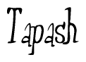 The image contains the word 'Tapash' written in a cursive, stylized font.