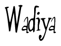 The image contains the word 'Wadiya' written in a cursive, stylized font.