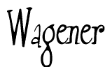 The image contains the word 'Wagener' written in a cursive, stylized font.