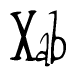 The image contains the word 'Xab' written in a cursive, stylized font.