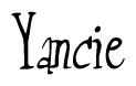 The image contains the word 'Yancie' written in a cursive, stylized font.