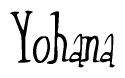 The image is of the word Yohana stylized in a cursive script.