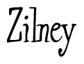 The image contains the word 'Zilney' written in a cursive, stylized font.