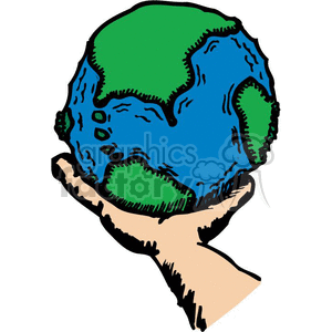 Hand holding Earth clipart. Commercial use image # 368968