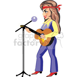 cowgirl cowgirls country western female women ladies music musician guitar guitars acoustic mic microphone singing happy smiling jeans red boots bandana