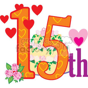 birthday birthdays anniversary anniversaries celebration celebrate 15 15th flower flowers heart hearts love