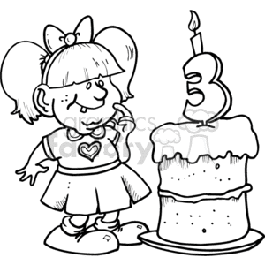 birthday birthdays anniversary anniversaries celebration celebrate cake cakes party parties 3girl girls black white child children kid kids