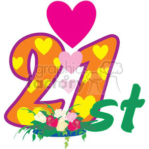 birthday birthdays anniversary anniversaries celebration celebrate 21 21st flower flowers heart hearts love