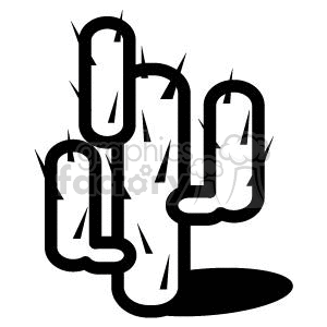clipart - Black outline of a cactus.