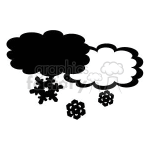 Black and white thundersnow clouds with snow