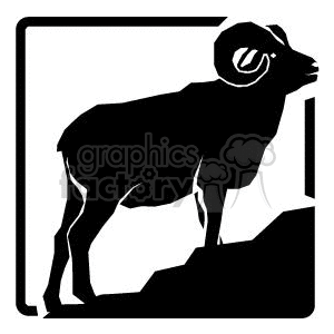 vector vinyl-ready vinyl ready black white animals animal ram rams mountain mountains