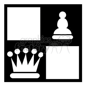 vector vinyl-ready vinyl ready black white game games chess pawn king crown crowns