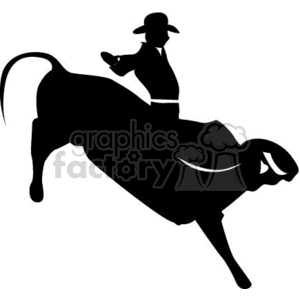 vector vinyl-ready vinyl ready clip art images graphics signage cowboy cowboys west western rodeo rodeos bronco bucking bull bulls silhouette black white