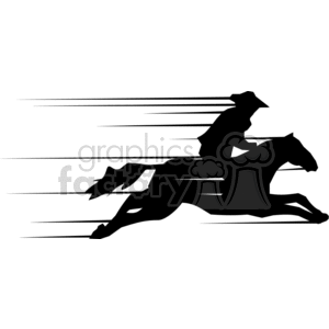 cowboy on a running horse clipart.