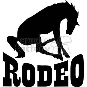 Rodeo bronco horse clipart. Commercial use image # 371935
