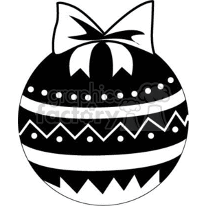 Decorative Black and White Christmas Ball Ornament clipart. Royalty-free image # 371980