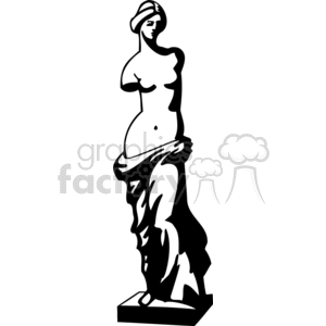 The clipart image depicts a statue made of stone. The image is in vector format, which means it can be easily resized without losing quality and is ready for use in various design projects such as signage or advertising materials.

