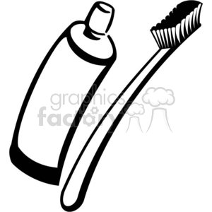 Toothpaste tube and toothbrush clipart.
