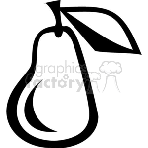 black and white pear clipart.