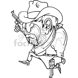 cowboy running drawing clipart. Royalty-free image # 372080