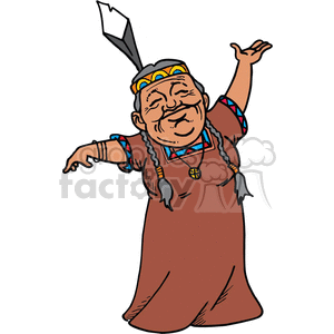 Native American lady dancing clipart.